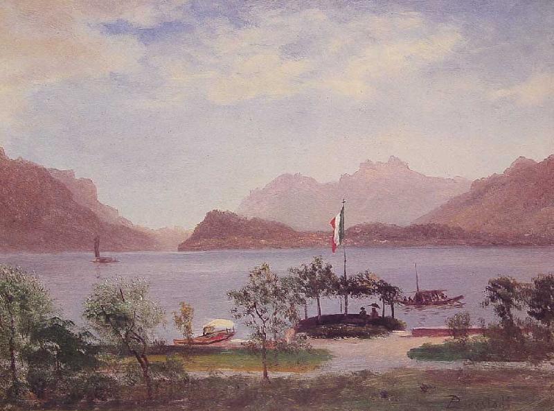 Albert Bierstadt Italian Lake Scene Norge oil painting art